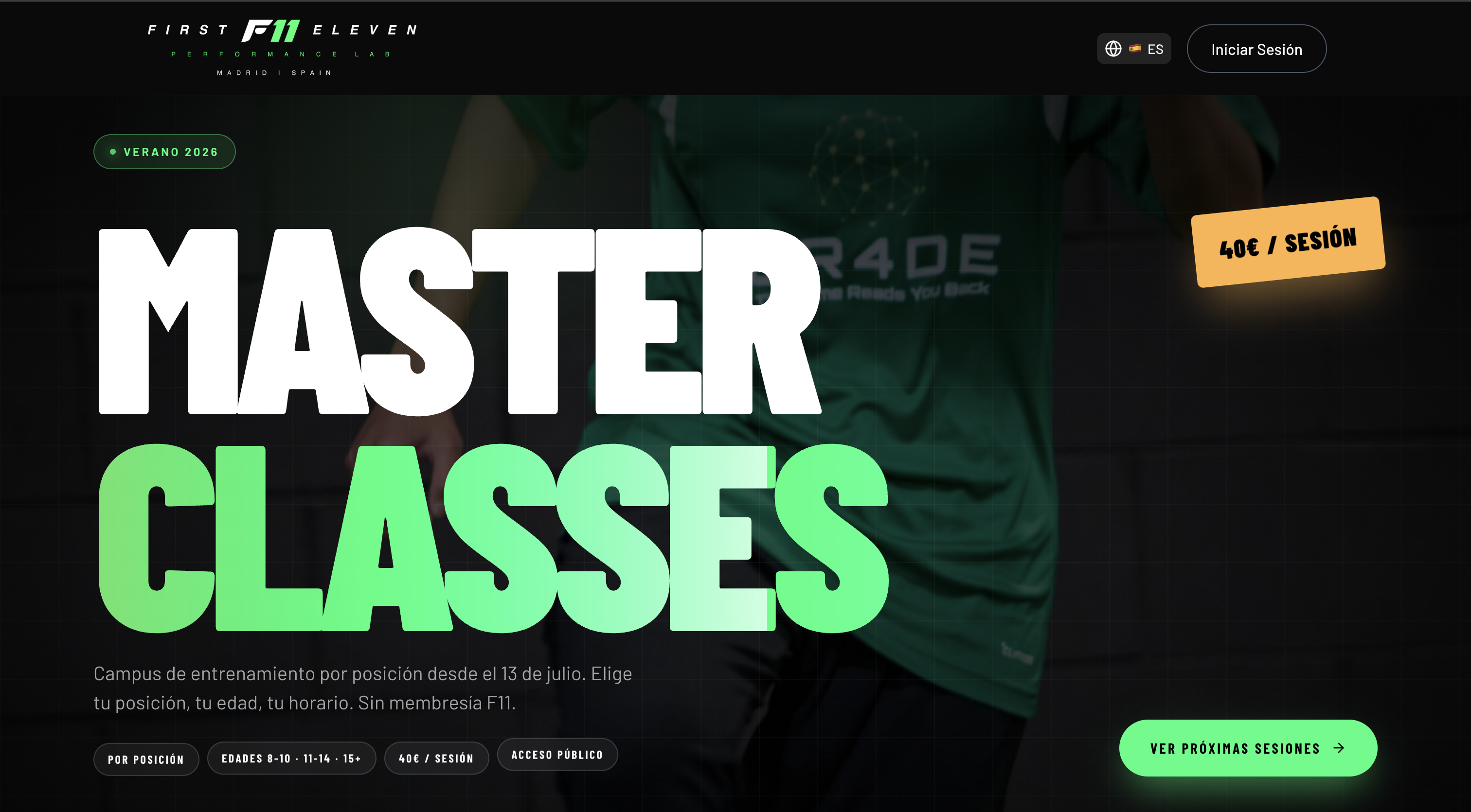 F11 — landing de campaña Master Classes Verano 2026