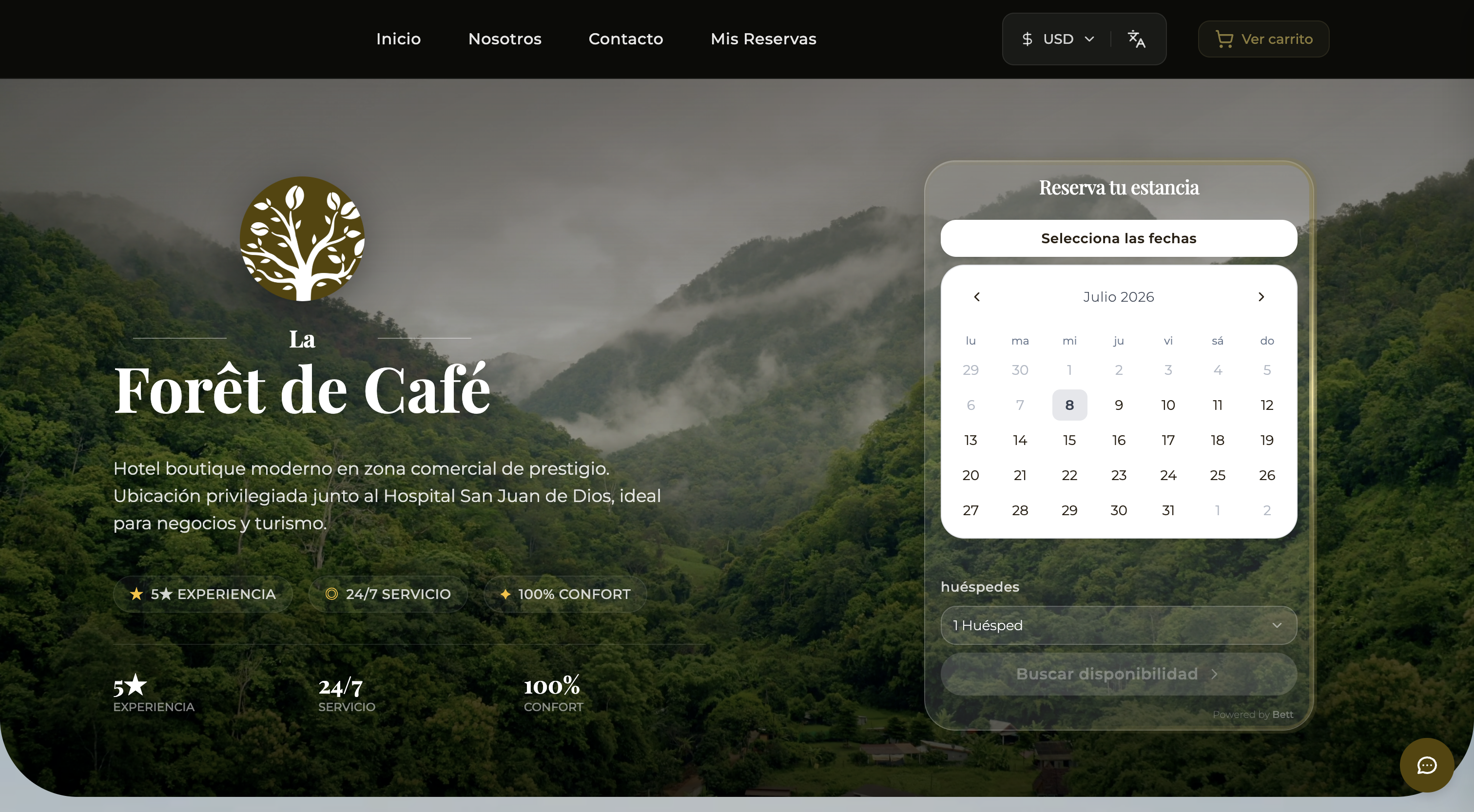 La Forêt de Café — landing oficial del hotel boutique en Armenia